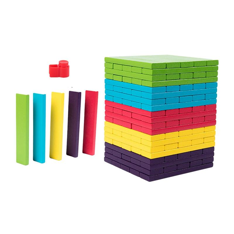 100Pcs Wooden Stacking Games Puzzles, Development Toys, Montessori Toys Tumbling Block for Birthday Gifts Festival Preschool