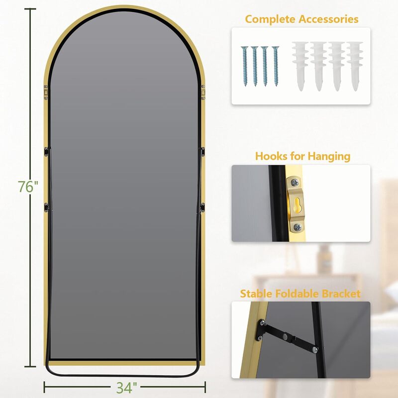 Large Arched Full Body Mirror Stand HD Shatterproof Gym Bedroom Living Room Cloakroom Mirror Gymnasium Mirror Coatroom_mirror