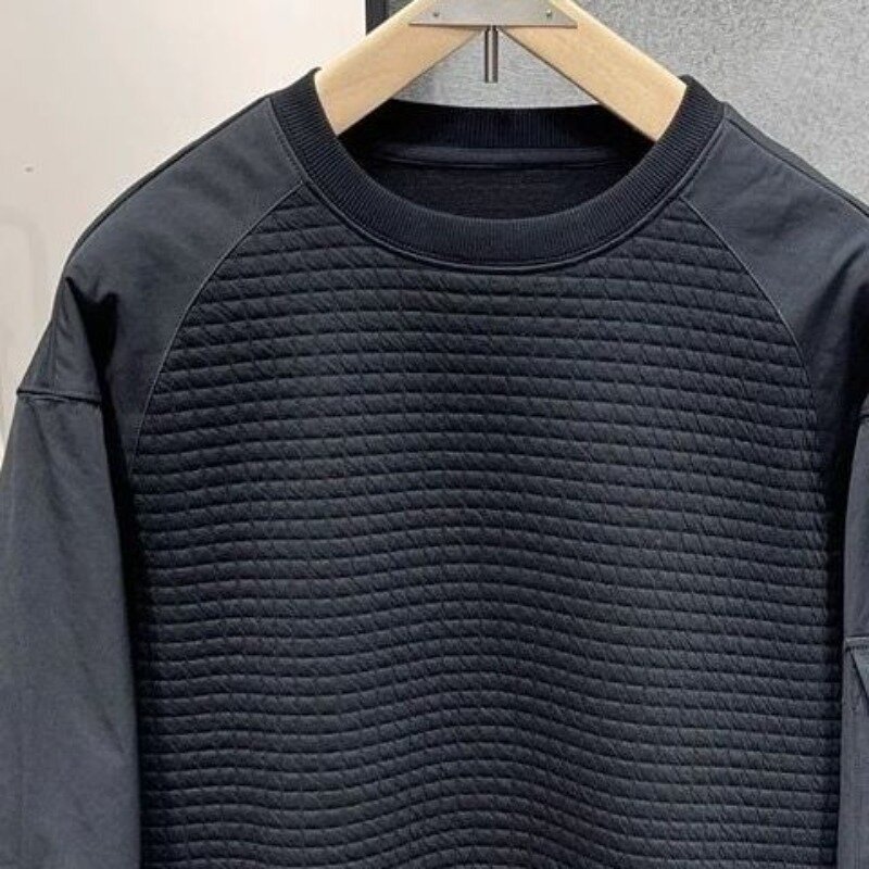 Pakaian pria Pullover hoodie, atasan Sweatshirt untuk pria longgar hitam satu potong baru dan desainer Fashion Harajuku mewah