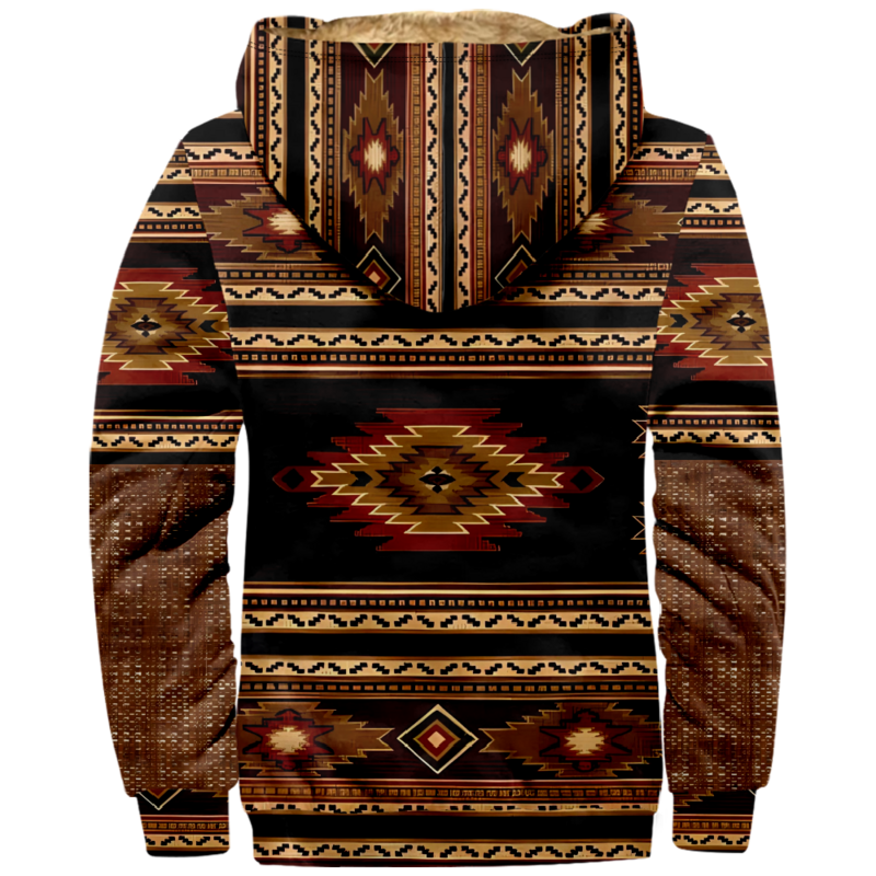 Tribal Graphic Prints Hoodie Fashion Long Sleeve Zipper Sweatshirt Stand Collar Coat Women Men Harajuku Winter Clothes