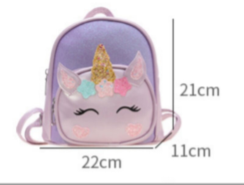 Personalized Embroidered Unicorn Backpack Custom Name Toddler School Bag Cute Cartoon Children Girl Backpack PU Outdoor Backpack