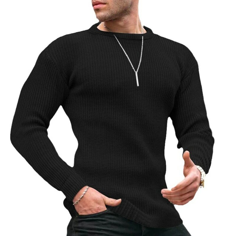 Mens Long Sleeve Waffle Thermal Shirt Tee Crew Neck T-Shirt Layering Color Top Casual Comfortable Breathable Outdoor Shirts