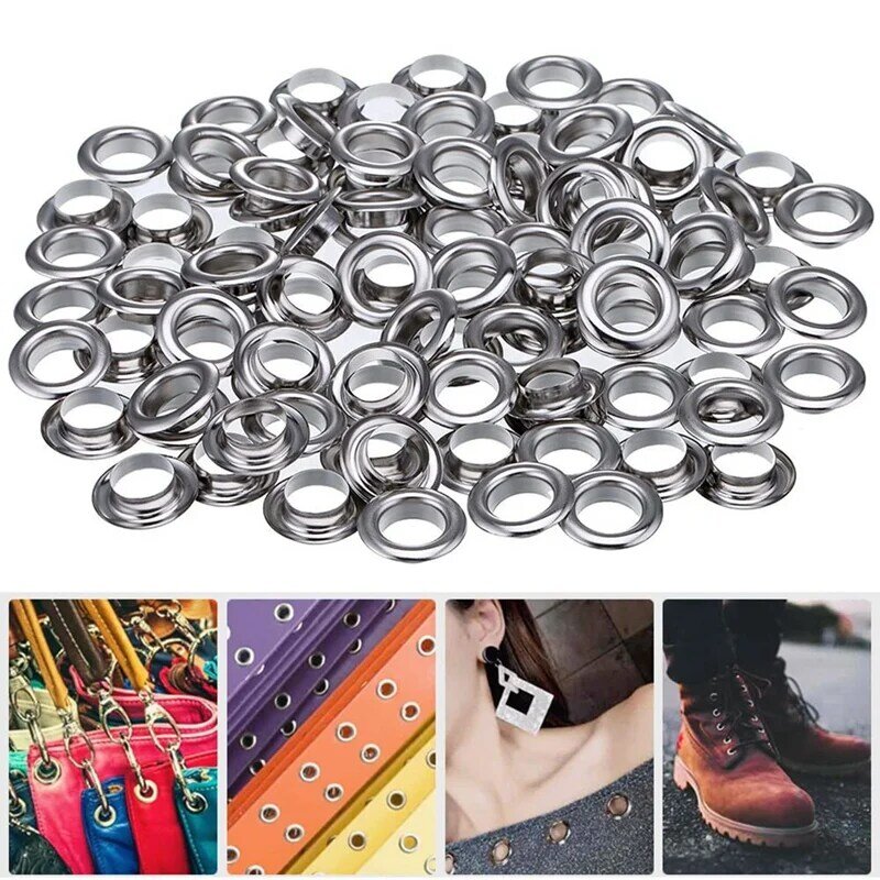 12Mm Grommet Tool Kit, 100 Sets Grommets Eyelets Punch Kit, Tarpaulin Repair Kit, For Fabric Curtains Leather Shoes Bag