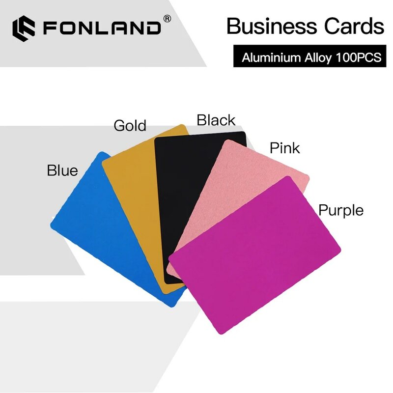 Fonland 100 teile/los Visitenkarten mehrfarbiges Aluminium legierung blech prüf material für Laser beschriftung maschine