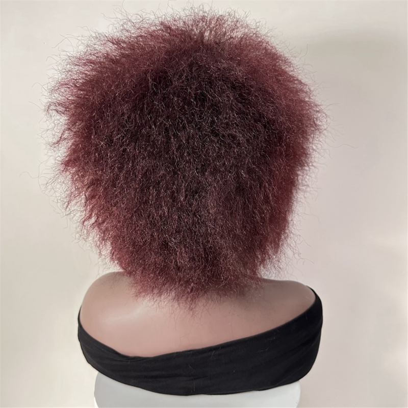 Короткий завиток y парики для женщин, натуральный черный женский парик, B