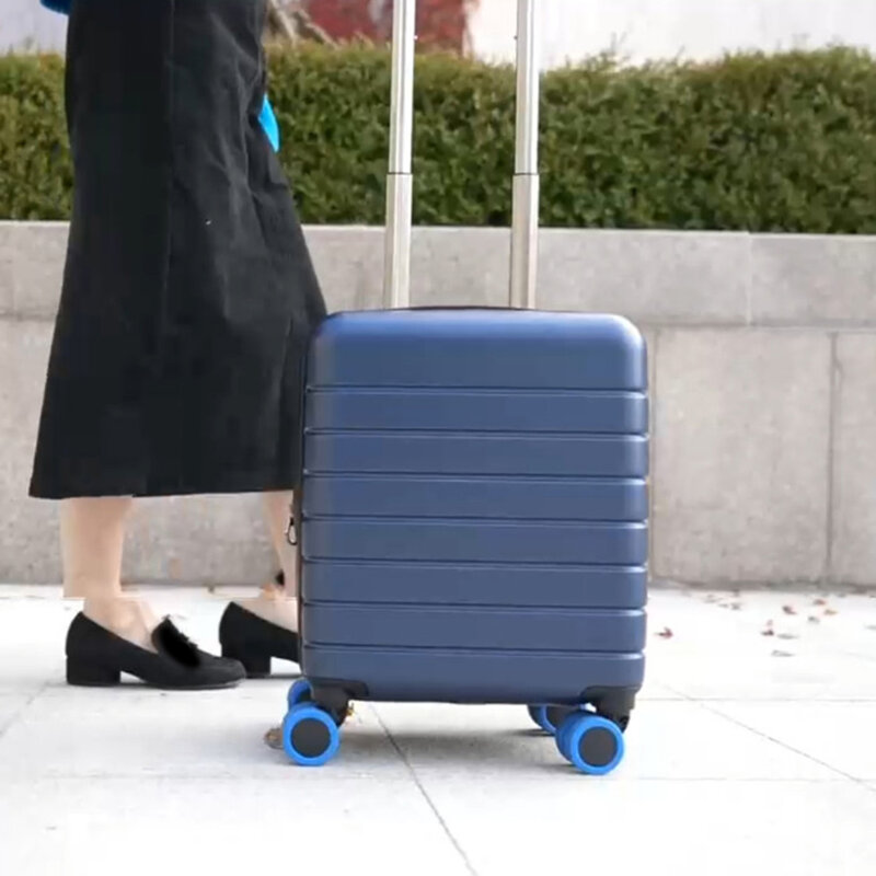 Pelindung roda silikon untuk bagasi, pelindung roda koper perjalanan mengurangi kebisingan, aksesori bagasi lengan roda 8 buah