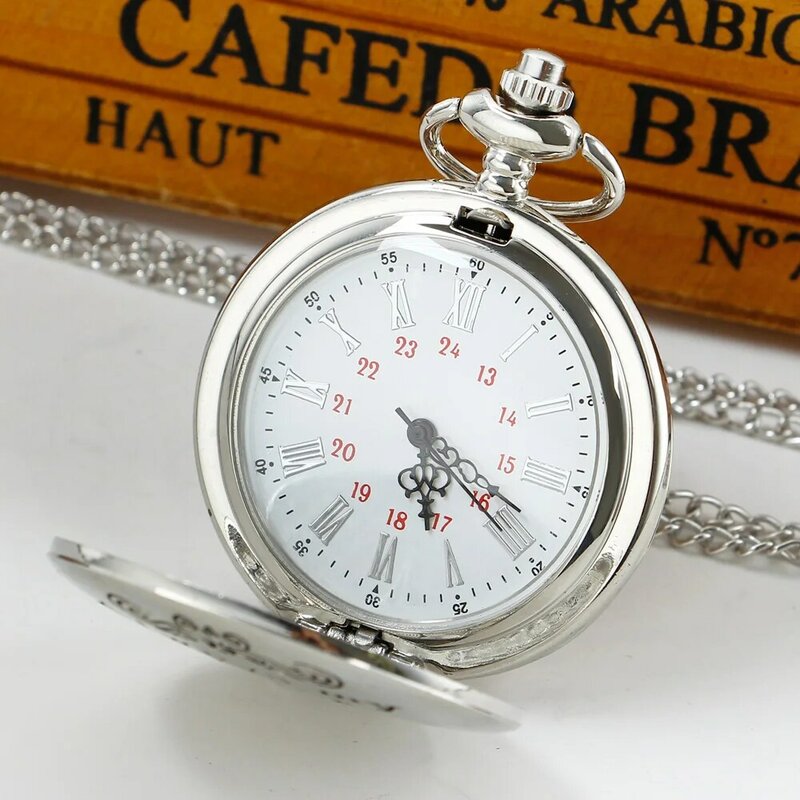 Lady High-end Silver Pocket Watch Aluminum Alloy Case Pocket Watch Pendant With Chain Gifts Always My Sister Forever My Friend