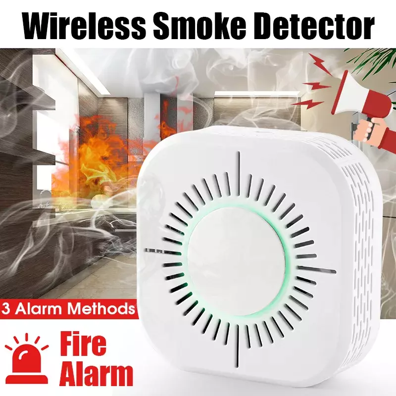 WiFi bezprzewodowa czujka dymu 433MHz przenośny sejf domowy bezpieczeństwa czujnik alarmu 3 Alarm metody Tester gazu Alarm ostrzegawczy detektor