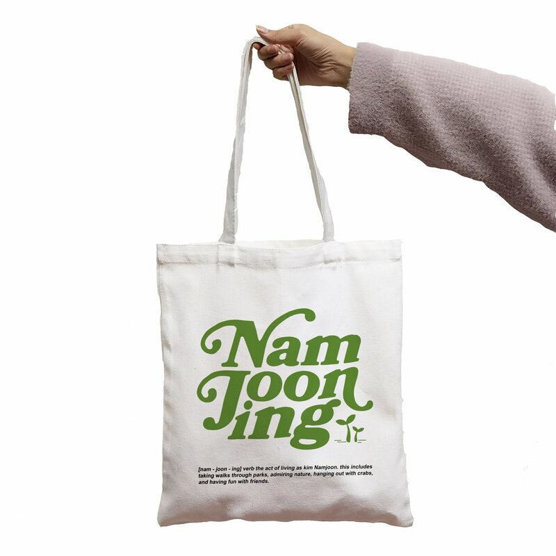 Сумка Namjooning в стиле Харадзюку с милым рисунком Женская сумка для покупок Shopper, белая женская модная сумка-шоппер через плечо, сумка-тоут, Прямая поставка