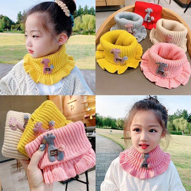 Детский вязаный шарф с оборками, 6 цветов