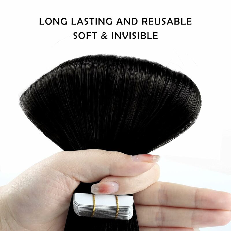Taśma do przedłużania włosów ludzkie włosy brazylijskie 100% doczepy z ludzkich włosów 20 sztuk prosto dla kobiet