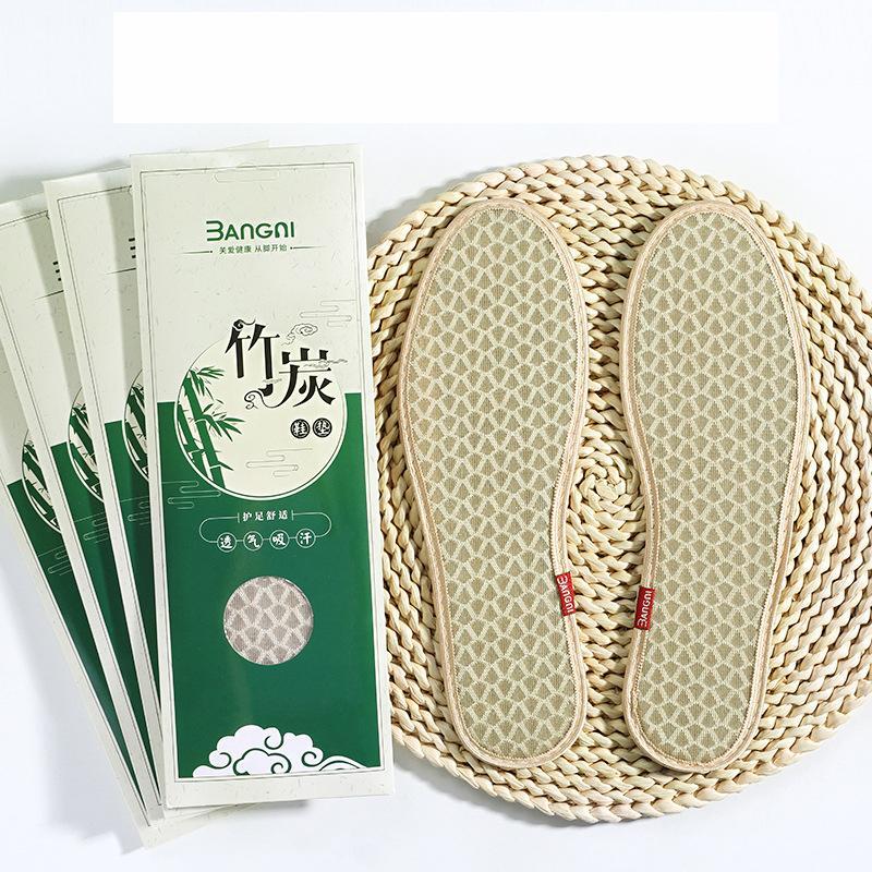 Palmilha esportiva de carvão vegetal de bambu para homens e mulheres, desodorante, absorvente do suor, respirável, absorvente de choque, espessado, confortável
