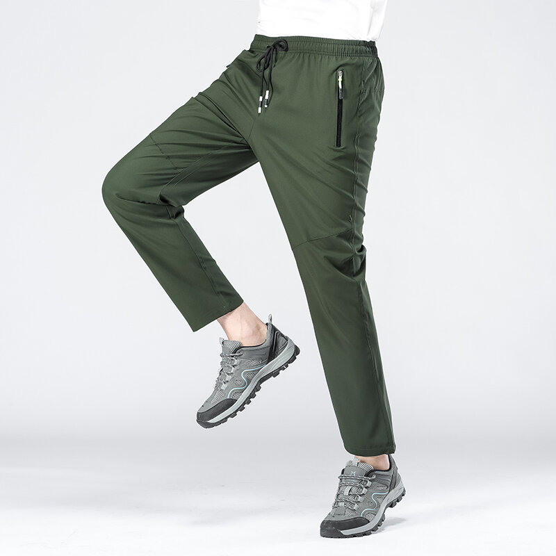 Running Pants Men Sportswear Elastic Jogging Sweatpants Gym Fitness Tight Trousers Quick Dry Thin Tracksuit Training Sport Pants