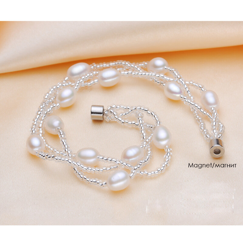 Bracelet magnétique intelligent pour femme, bracelet de perles d'eau douce naturelles, bijoux de mariage, cadeau d'anniversaire pour fille, mode