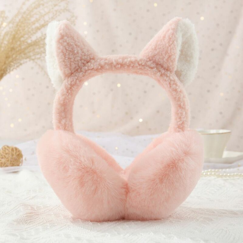 Cute Cat Ears Earmuff Soft Plush Warm Lovely Animal Ear Warmer for Women Girls Outdoor Furry Fleece Earmuff Winter Ear Cover