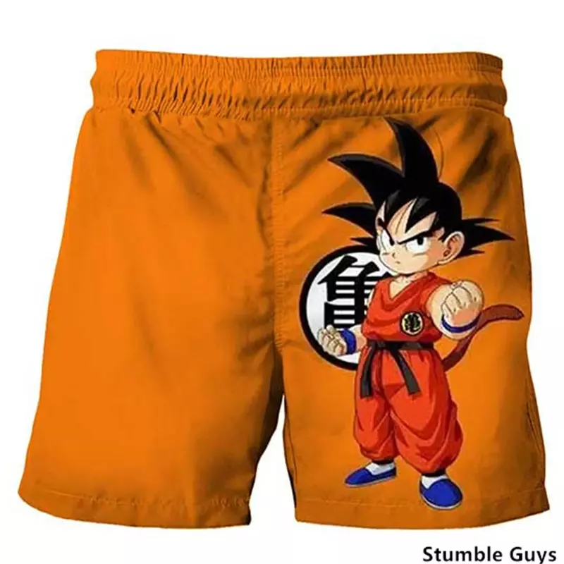 Celana pendek renang anak-anak laki-laki, celana renang anak-anak bola naga Goku, celana pendek pantai cepat kering musim panas, pakaian bayi laki-laki motif kartun
