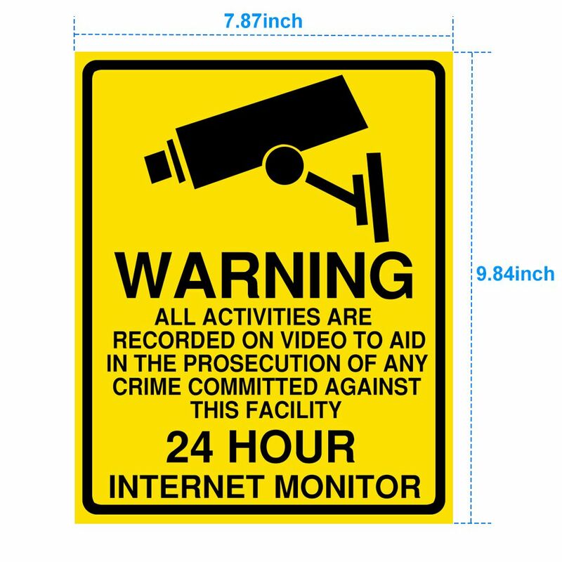 Autocollants étanches en iode pour caméra de surveillance et alarme, bande vidéo CCTV, signes de décalcomanie pour la maison, 5 pièces, 10 pièces