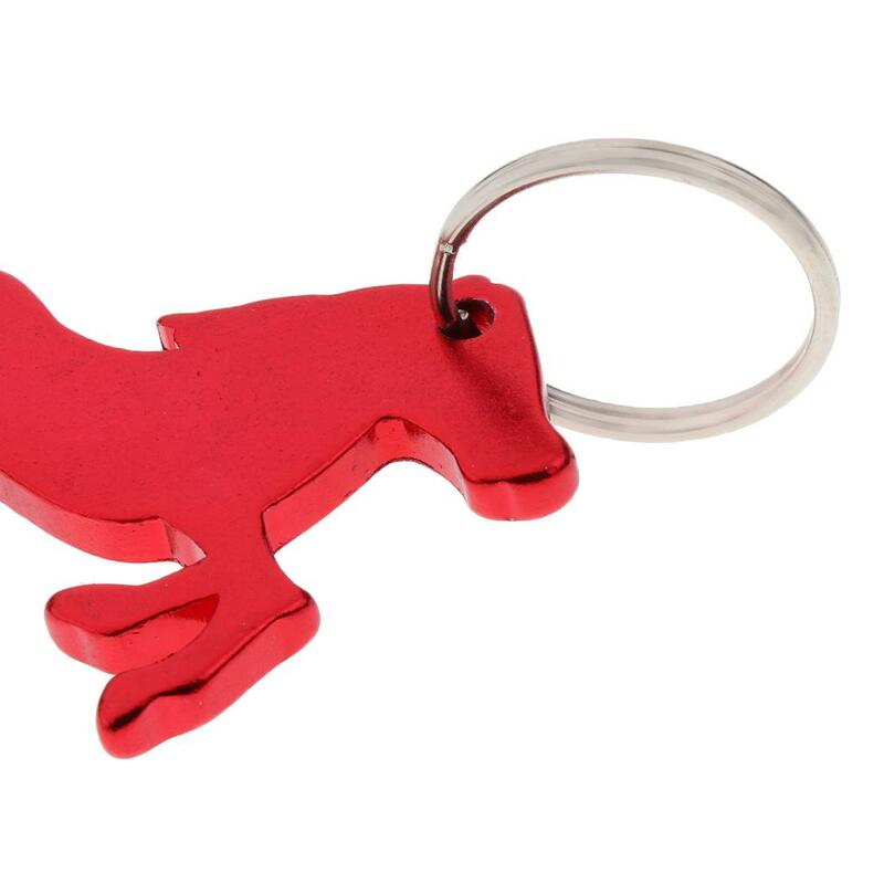 2x Aluminum Horse Pattern Bottle Opener with Keychain Bag Pendent