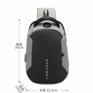 Multifunction Crossbody Chest Bag Men USB Charging Port Messengers Pack Waterproof Sling Shoulder Bags For Male Bolsas Masculina