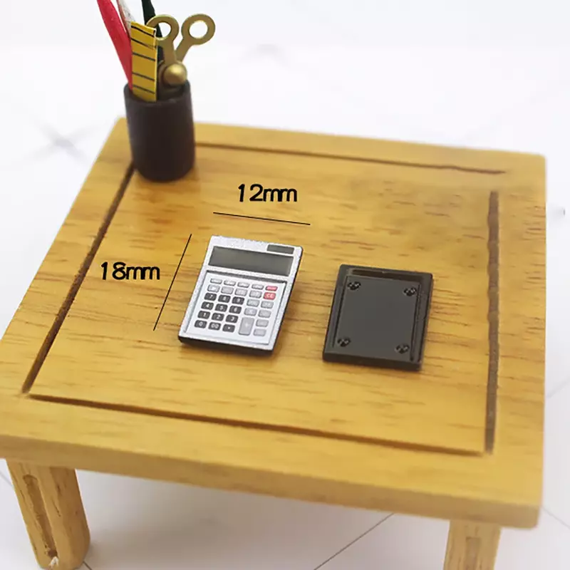 1 szt. 1/12 domek dla lalek miniaturowy metalowy elektroniczny kalkulator imitacja wyposażenia Model dla Mini dekoracja akcesoria do domku dla lalek