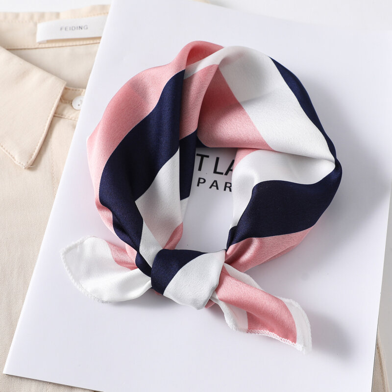 Маленький квадратный шелковый шарф, повязка для волос, платок, шейный платок, Модный женский атласный платок с принтом, новинка 2022