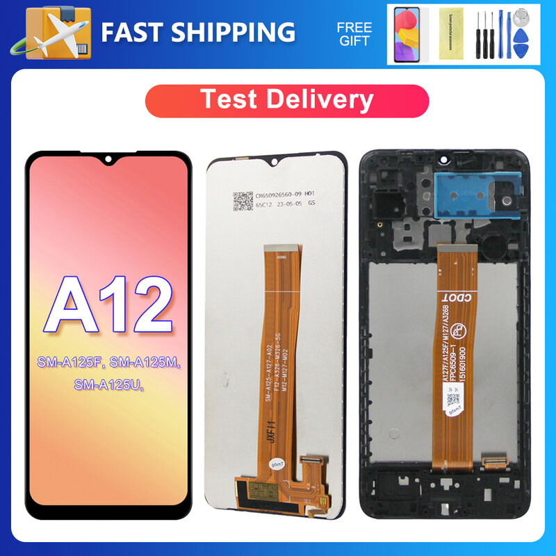 A12 dla Samsung 6.5 ''dla A125F A125M A125U A125N A125W wyświetlacz LCD ekran dotykowy Digitizer