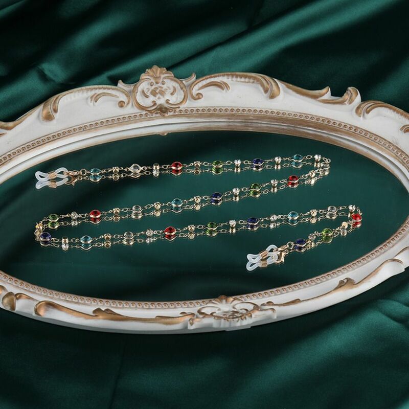 Bohemian Beads Glasses Chain Fashion Vintage Elegant Mask Chain Lanyard Copper Crystal Glasses Chain Women