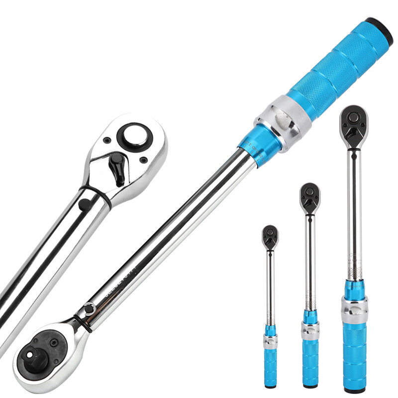 Torque Key Wrench Tool 1/4 3/8 1/2 Inch Square Drive Two-Way Precise Preset Mirror Polish Spanner Accurately Torque 5-210N.M