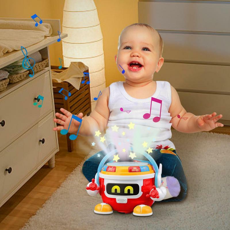 Zabawka bęben muzyczny dla dzieci bęben elektryczny zabawkowe instrumenty przenośne edukacyjne elektryczne instrumenty muzyczne zabawki Boże Narodzenie urodziny