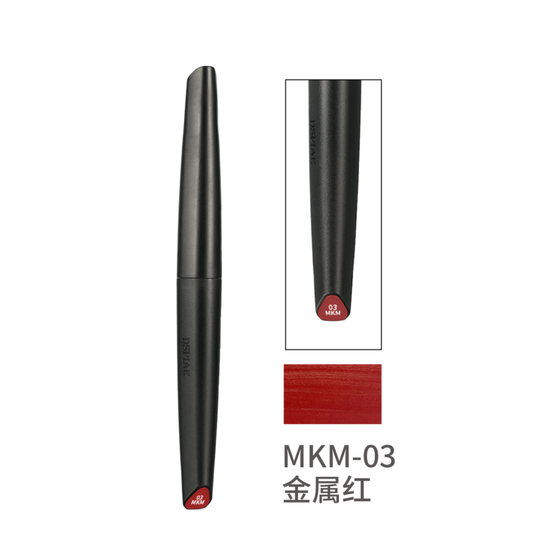 DSPIAE 8 colori penna a pennello MKM pennarello a testa morbida a base d'acqua ecologico colore metallico
