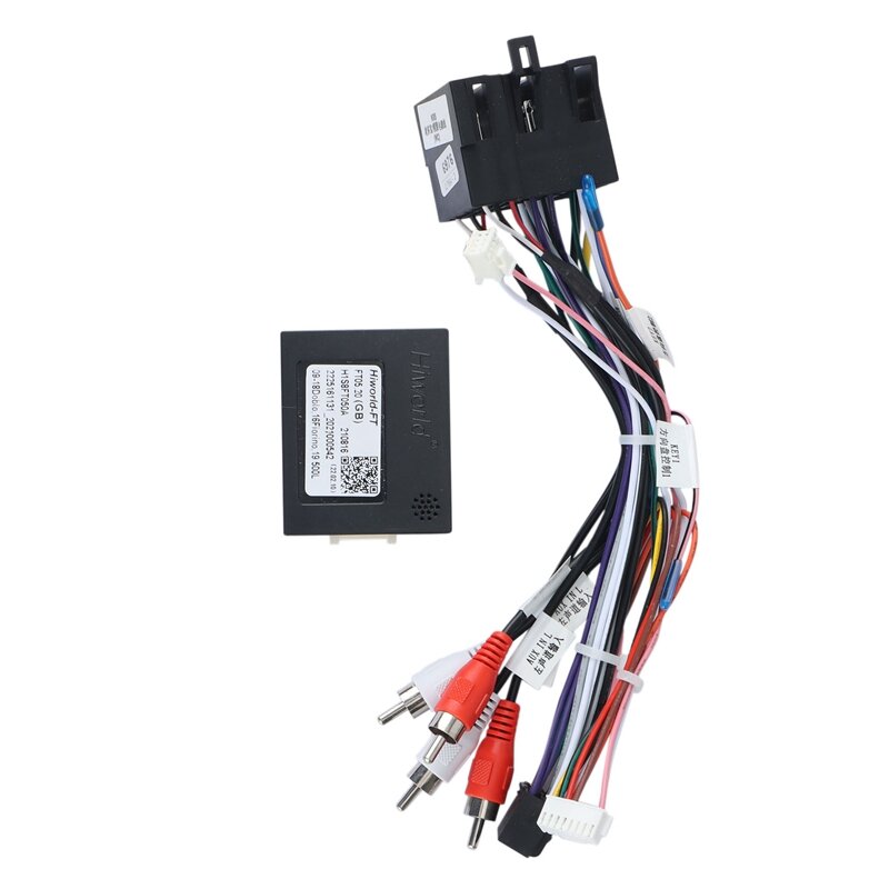 Samochodowy sprzęt Audio 16-pinowa uprząż moc dźwięku Adapter przewodu z pudełkiem Canbus dla Fiat 500L 2008-2011