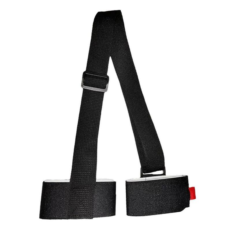 Sci Pole spalla Hand Carrier manico per ciglia cinghie regolabili protezione Hook Loop cinturino per sci in Nylon nero per sci B D9C2