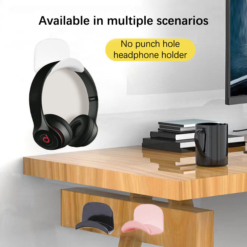 Uchwyt słuchawkowy bez dziurkowania hak przechowywanie do sypialni na ścianie słuchawki komputerowe stojak na słuchawki