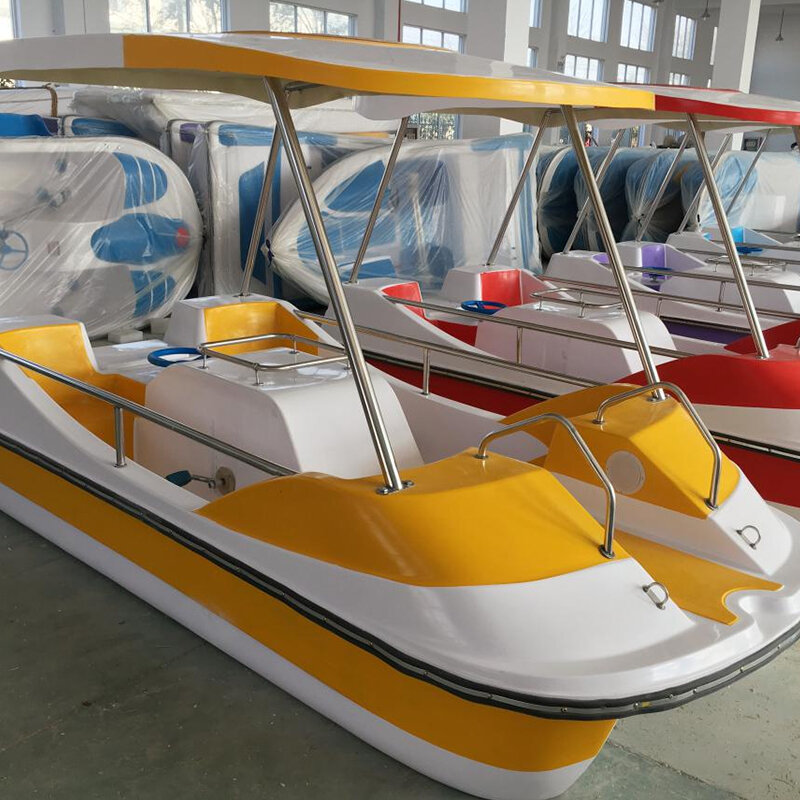 Оригинальный производитель, 4-местная водная лодка, стекловолоконная Педальная лодка, водный велосипед, Педальная Лодка на продажу