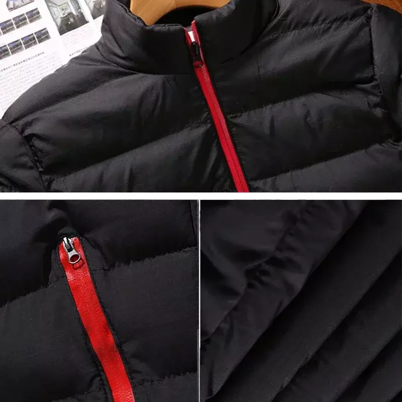 Męskie kurtki zimowe modne wiatrówka na co dzień stójka płaszcz termiczny odzież wierzchnia Oversized Camping Jacket odzież męska