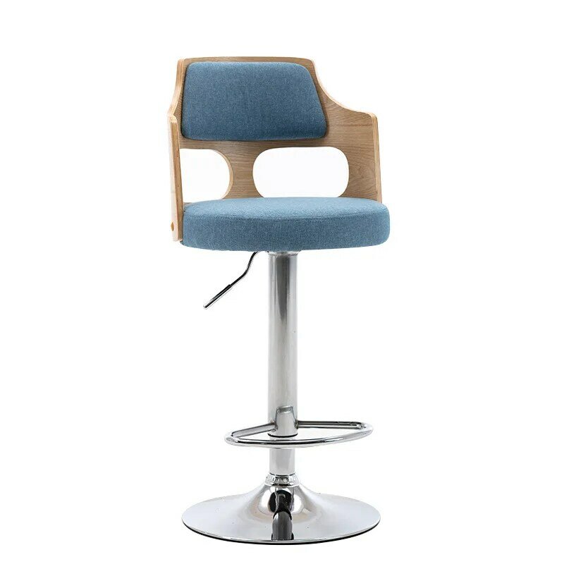 Taburetes de Bar modernos, silla de elevación nórdica, muebles de Bar de lujo ligero, respaldo giratorio, taburete de mostrador de escritorio frontal