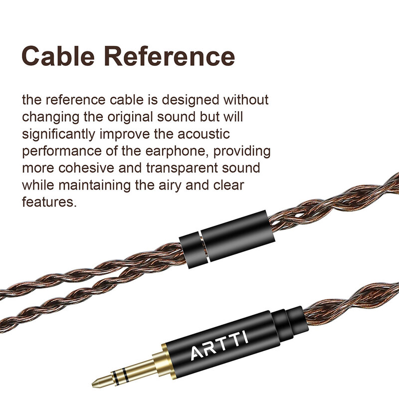 ARTTI A1 kabel ditingkatkan Earphone HIFI 4 Core kabel Upgrade MMCX/0.78mm konektor 2Pin 3.5/4.4mm kabel Headphone Monitor Plug