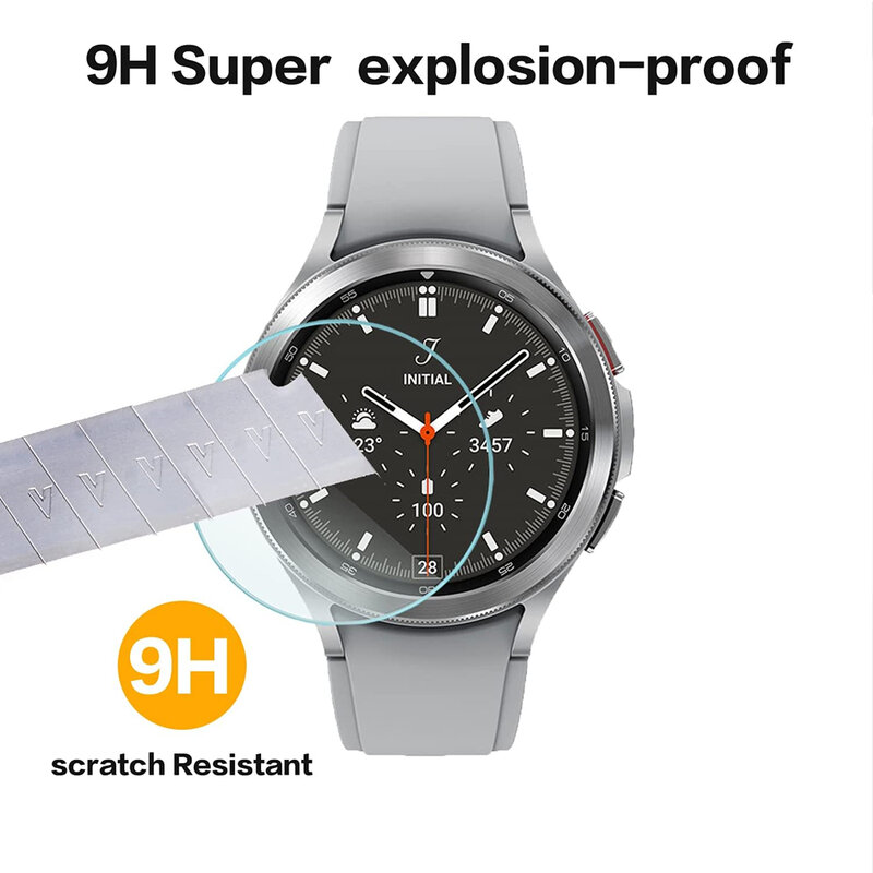 Protetor de tela de vidro temperado para Samsung Galaxy Watch 4 Classic, Bezel Ring, Bumper para Galaxy Watch 3, 41mm, 45mm, 42mm, 46mm