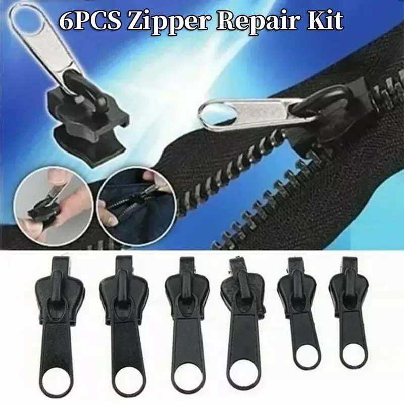 24/12/6Pcs New Instant Zipper Universal Instant Fix Zipper Repair Kit Replacement Zip Slider Teeth Rescue New Design for DIY Sew