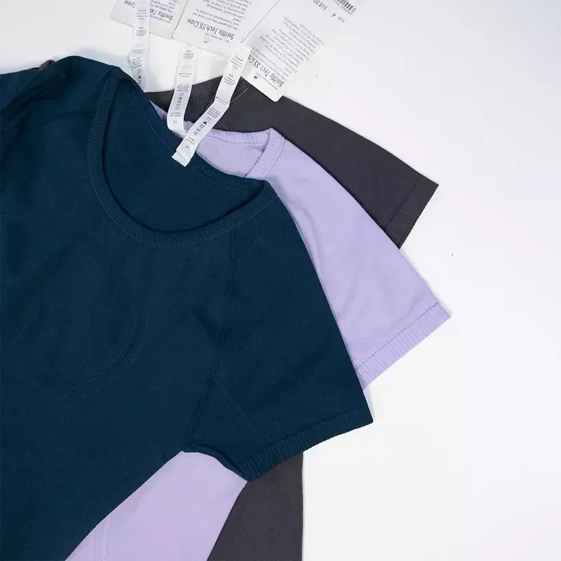 レモンスイス-女性用の半袖スポーツTシャツ、高弾性で通気性のある、速乾性、ヨガフィットネス、アウトドアランニング用、テック1.0