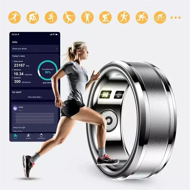 Умные кольца, умный мониторинг сна, водонепроницаемое многофункциональное медицинское Спортивное кольцо, фитнес-трекер для мужчин и женщин