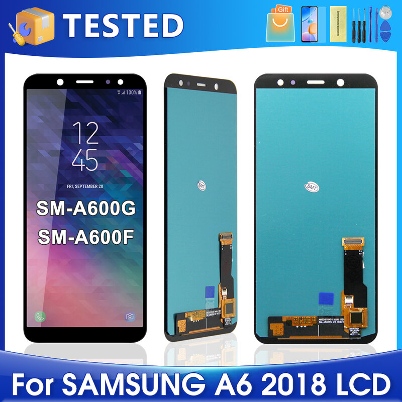 Pantalla LCD de 5,6 pulgadas para móvil, montaje de digitalizador con pantalla táctil, reemplazo para Samsung Ori A600, A600F, A600A, A600N, A600U, 2018