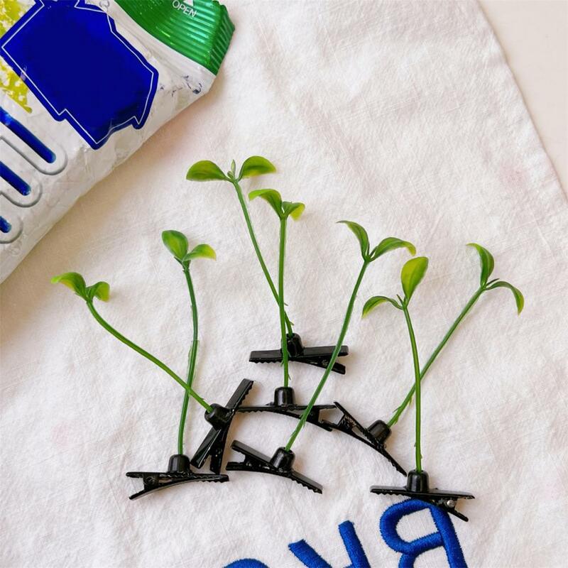 Funny Grass Hair Clips Bean Sprout Hair Pins Bean Sprout Flower Plant Hair Clip Barrette Plant Grass Hairpin Styling Accessories