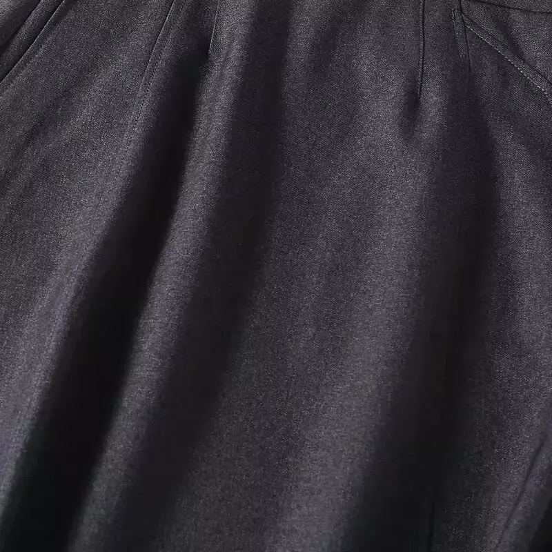 Damska wiosna 2024 nowa moda Temperament Joker tekstura mieszana średniej długości spódnica Retro z wysokim stanem spódnica z zamkiem błyskawicznym Mujer