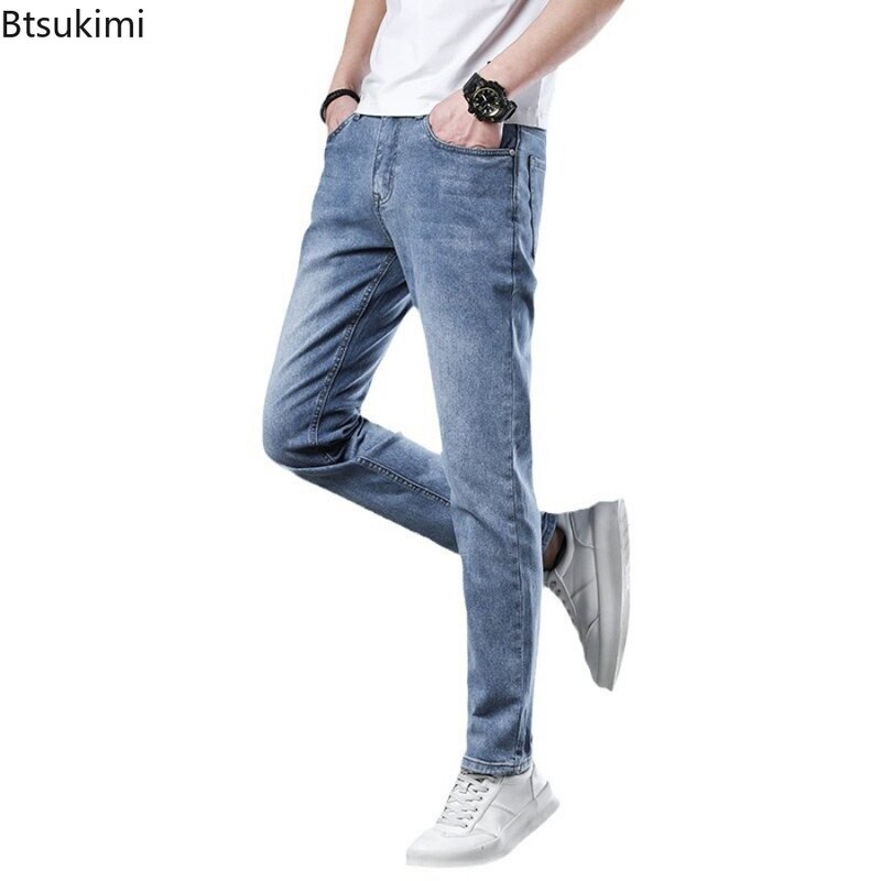 2024 Nowe jeansy męskie Y2K Moda Koreański styl Elastyczne spodnie z prostą nogawką Młodzieżowe spodnie męskie Wszechstronne spodnie jeansowe Spodnie męskie
