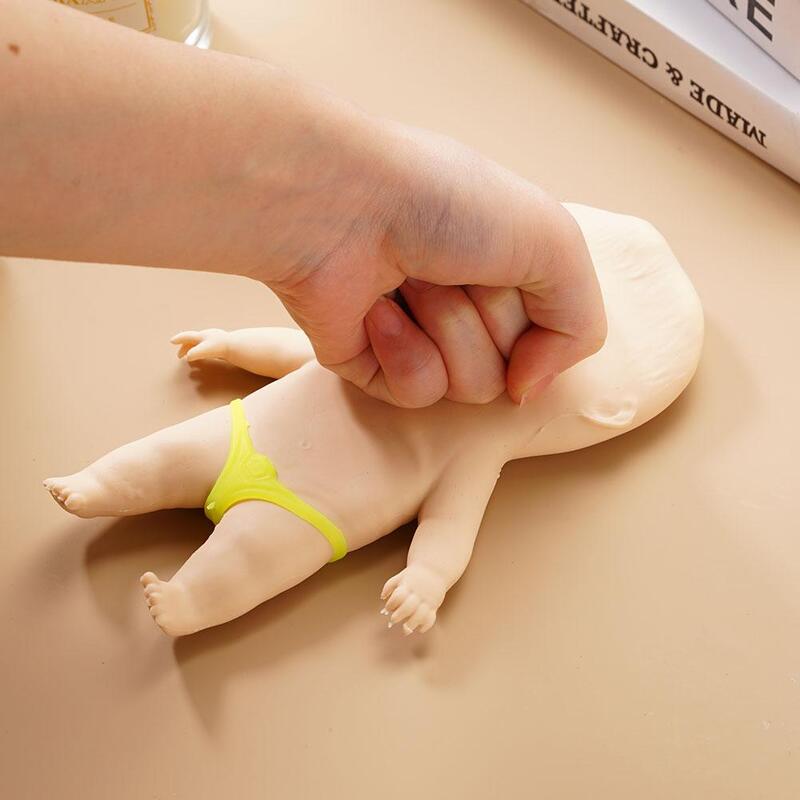 Muñeca de simulación de TPR para niños, juguete de apretar, casa de mano, aumento lento, alivio del estrés, Aut V7U3, 8cm