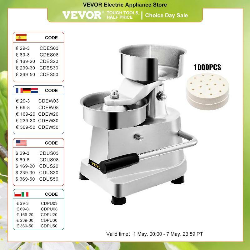 VEVOR-prensa de hamburguesas de hierro fundido para el hogar, máquina moldeadora de carne redonda, comercial, 100-150mm