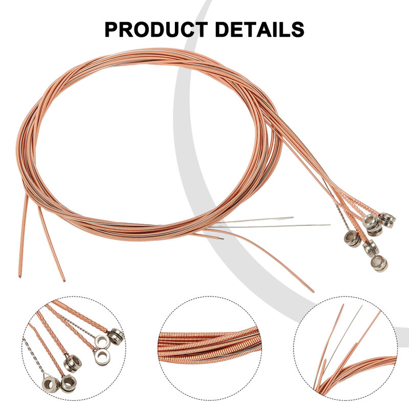 Acoustic Guitar Strings Set Of 6 Copper 011-052in String Hold Tune Sound Guitar Parts Stringed Instrument Accessories