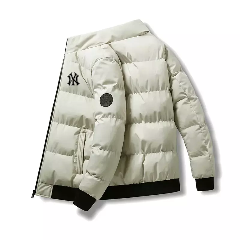 Men Cotton-Padded Jacket 2023 Winter Trend Tiger Head Logo Short Padded Men Jacket Thick Casual Padded Jacket Male Parkas M-4Xl