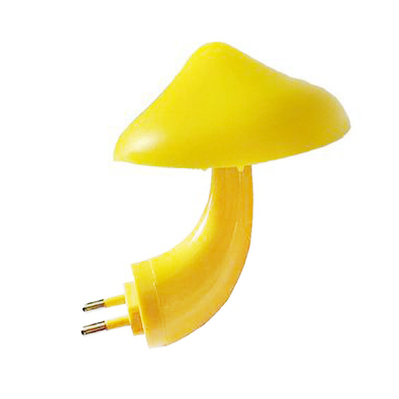 Criativo dos desenhos animados amarelo mini cogumelo lâmpada quarto das crianças plug-in led noite lâmpada de cabeceira proteção para os olhos sono lâmpada atmosfera